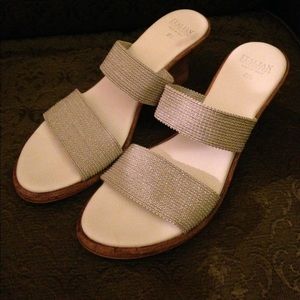 EUC Italian Shoemakers Silver Sandals Size 8 1/2